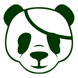 Pirate Panda Decal (Dark Green)
